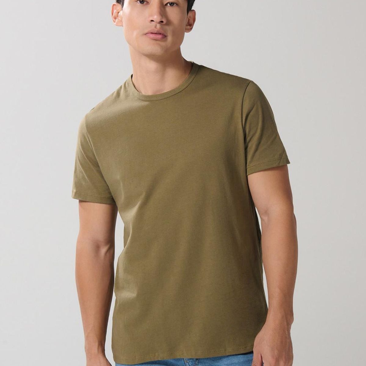 KOAJ - KOAJ Camiseta verde oscura en algodón con manga corta Hombre