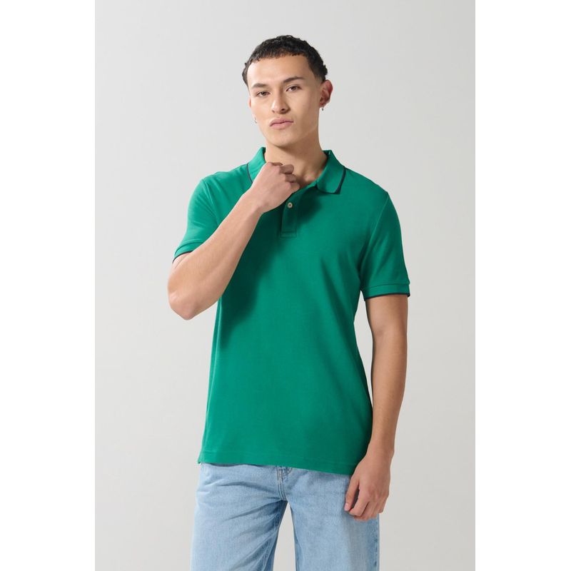 KOAJ - KOAJ Camiseta unicolor tipo polo con aberturas y manga corta HOMBRE
