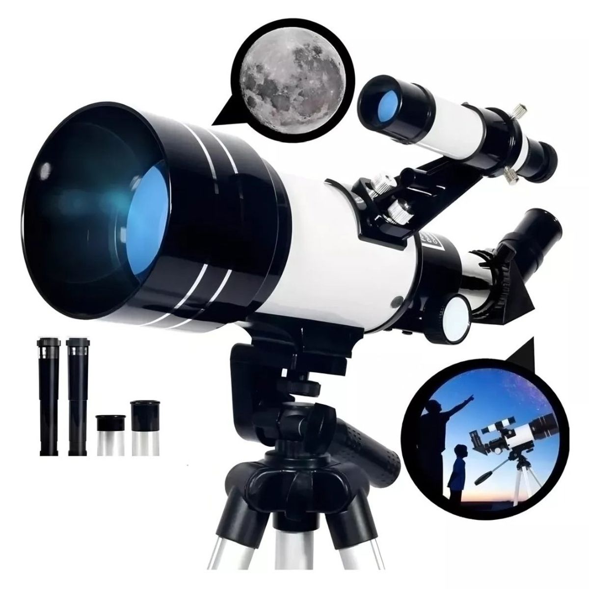 GENERICO - Telescopio Astronómico Monocular Con Tripode blanco