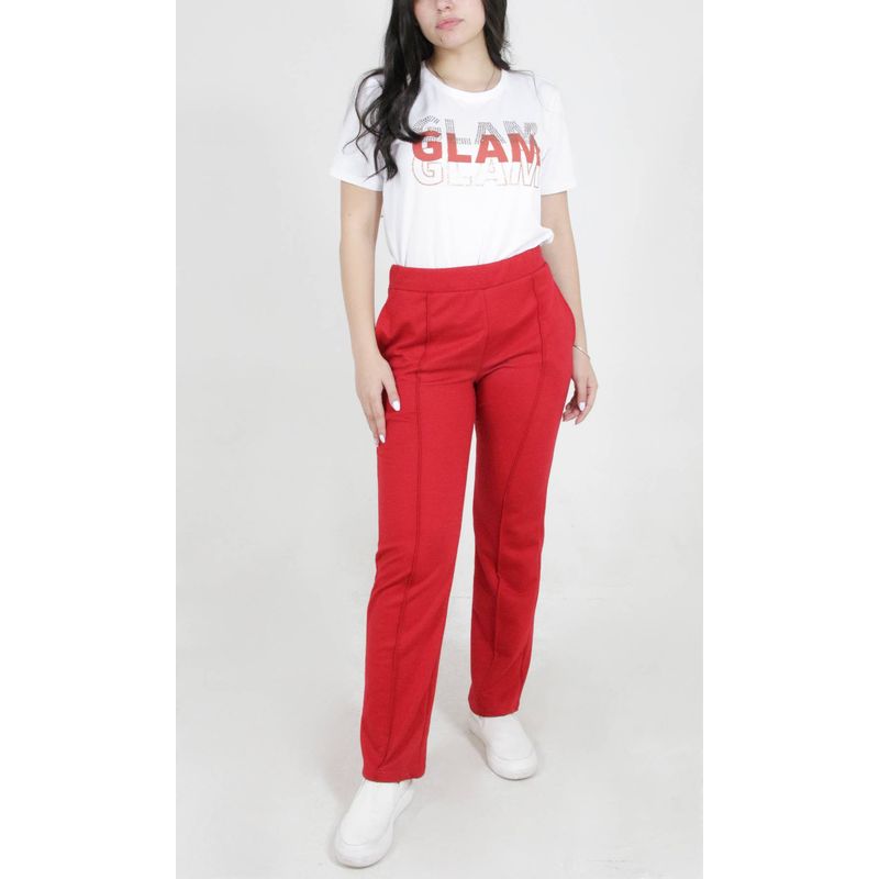 L Y H - Pantalon Para Mujer Rojo Marca L&H