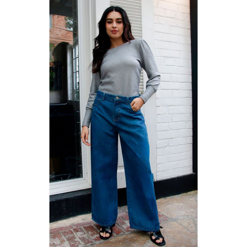 L Y H - Jean Para Mujer Azul Marca L&H