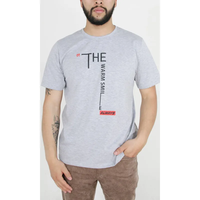 L Y H - Camiseta Para Hombre Gris Claro Marca L&H