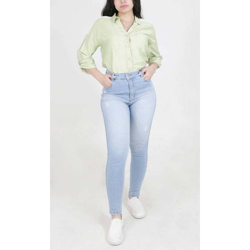 L Y H - Jean Para Mujer Azul Marca L&H