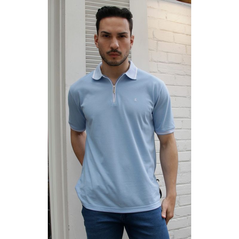 L Y H - Camiseta Para Hombre Azul Marca L&H
