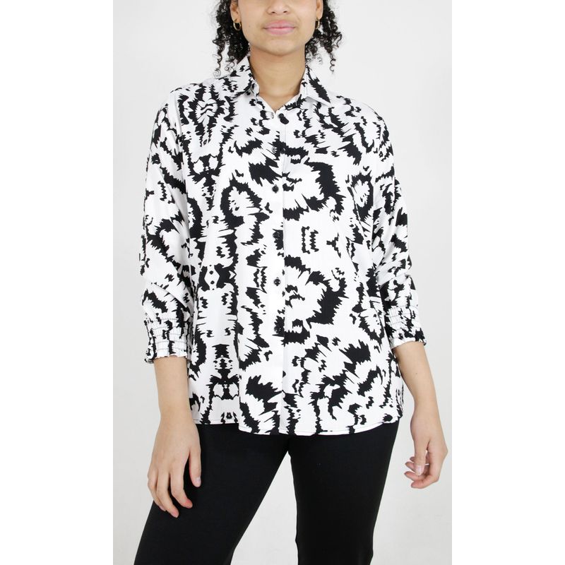 L Y H - Blusa Para Mujer Manga 34 Blanco Marca L&H