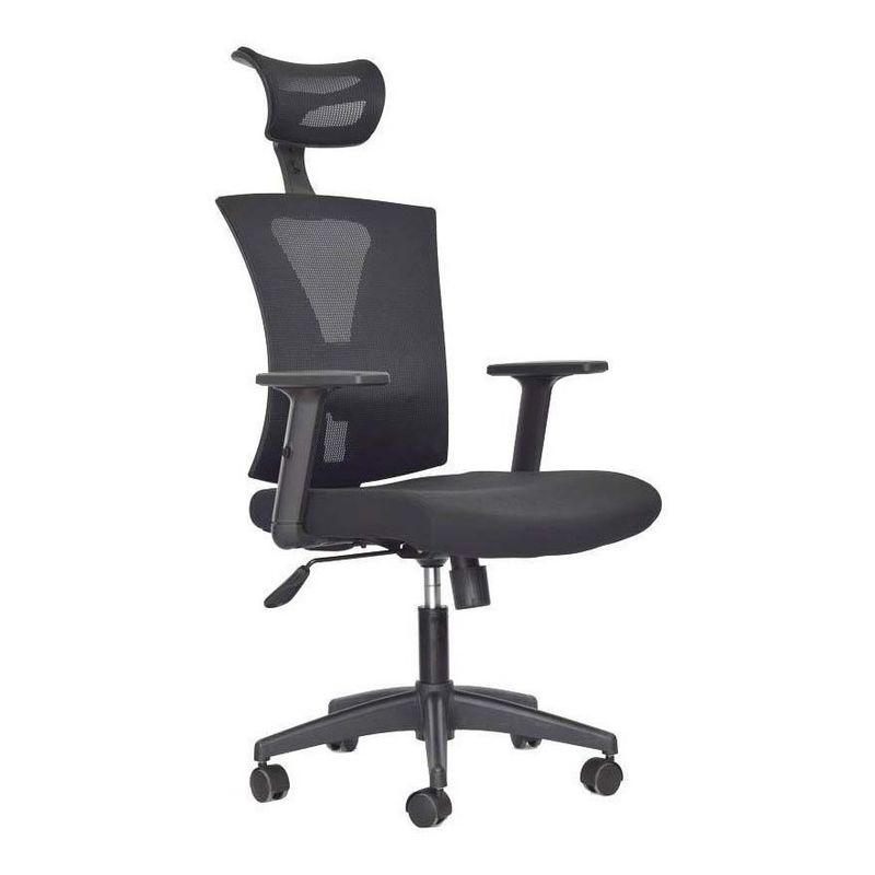 GENERICO - Silla de escritorio Ergonomus Niza base nylon negra con tapizado de mesh