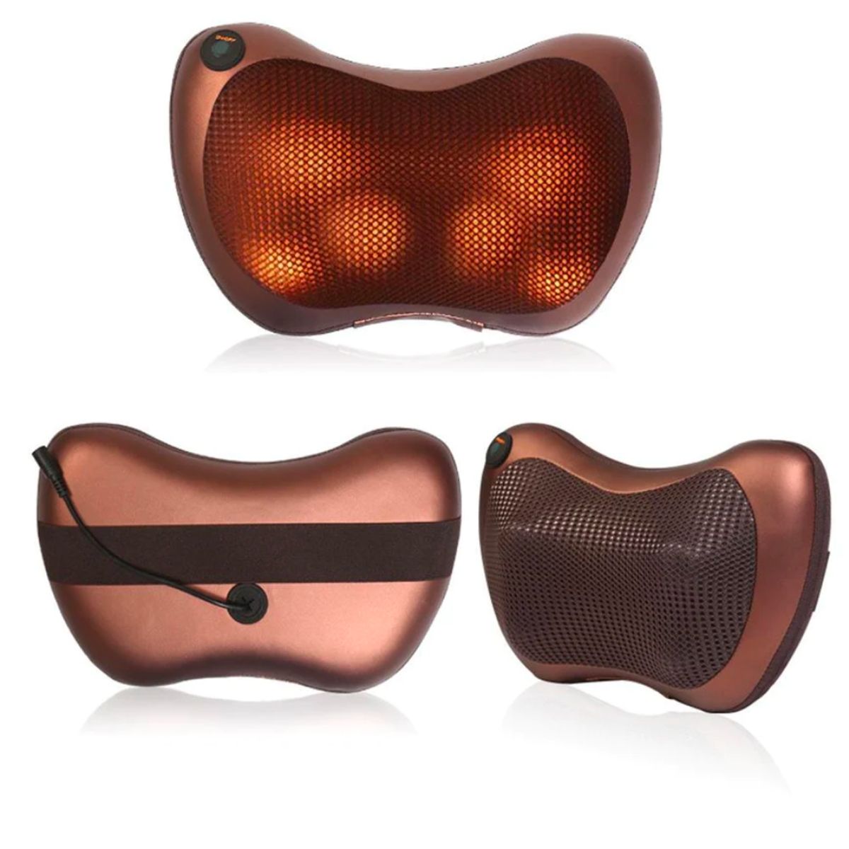 GENERICO - Almohada Shiatsu Compacta Masajeadora Eléctrica 110v12v