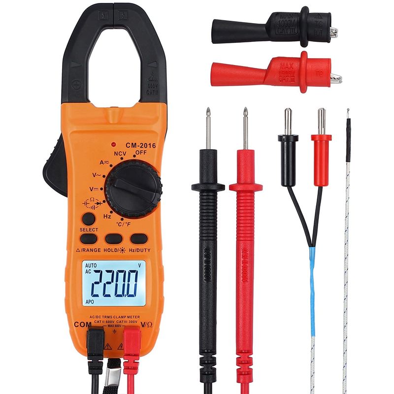 GENERICO - Pinza Amperimetrica Digital Multimetro True Rms Profesional