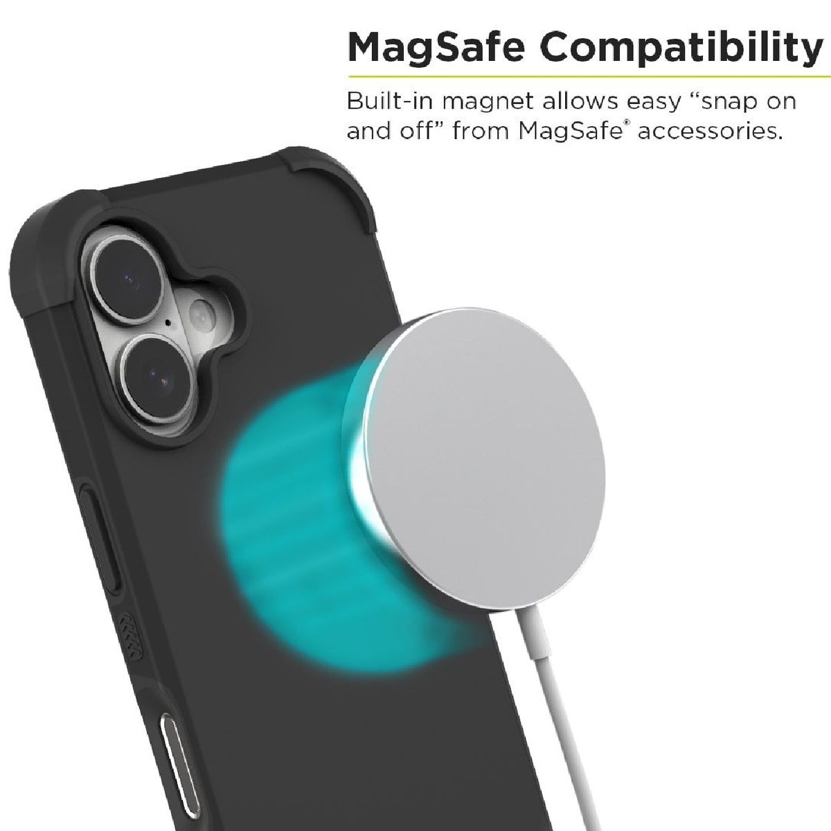 PURE GEAR - Estuche Compatible con iPhone 16 Puregear Dualtek con Magsafe Negro