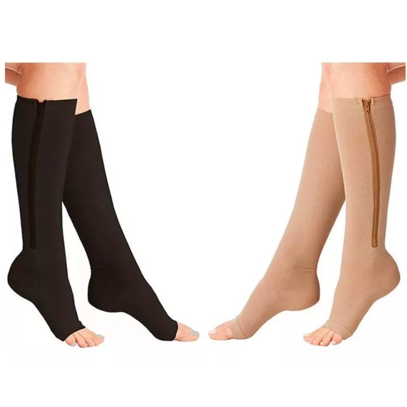 GENERICO - Medias Compresión Cremallera Anti-hinchazón Varices Zip Sox