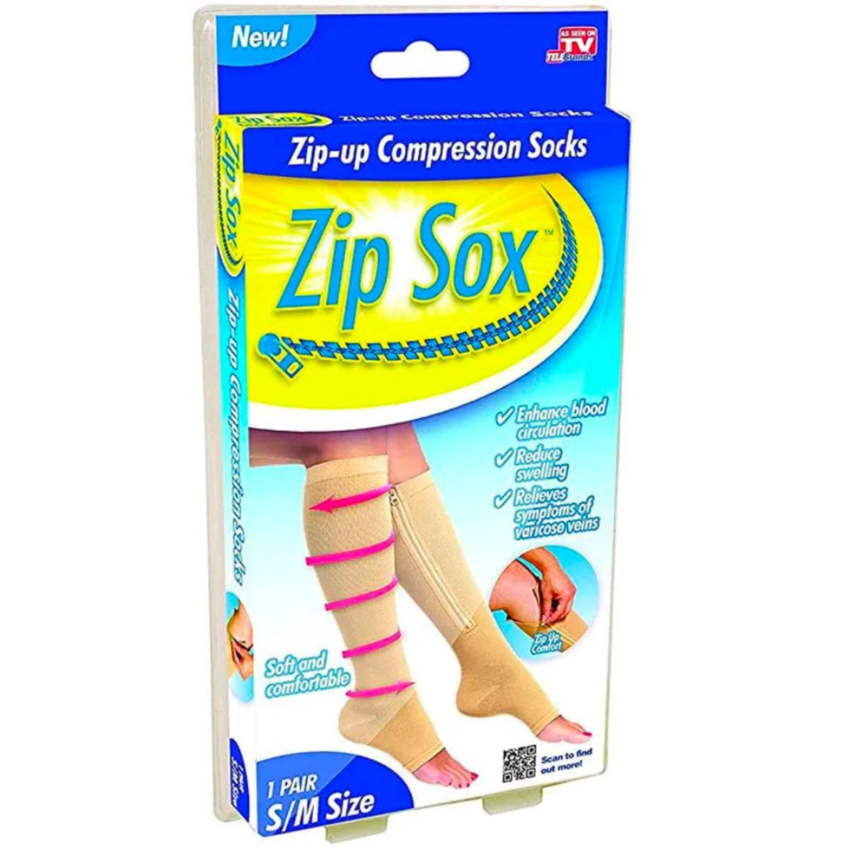 GENERICO - Medias Compresión Cremallera Anti-hinchazón Varices Zip Sox