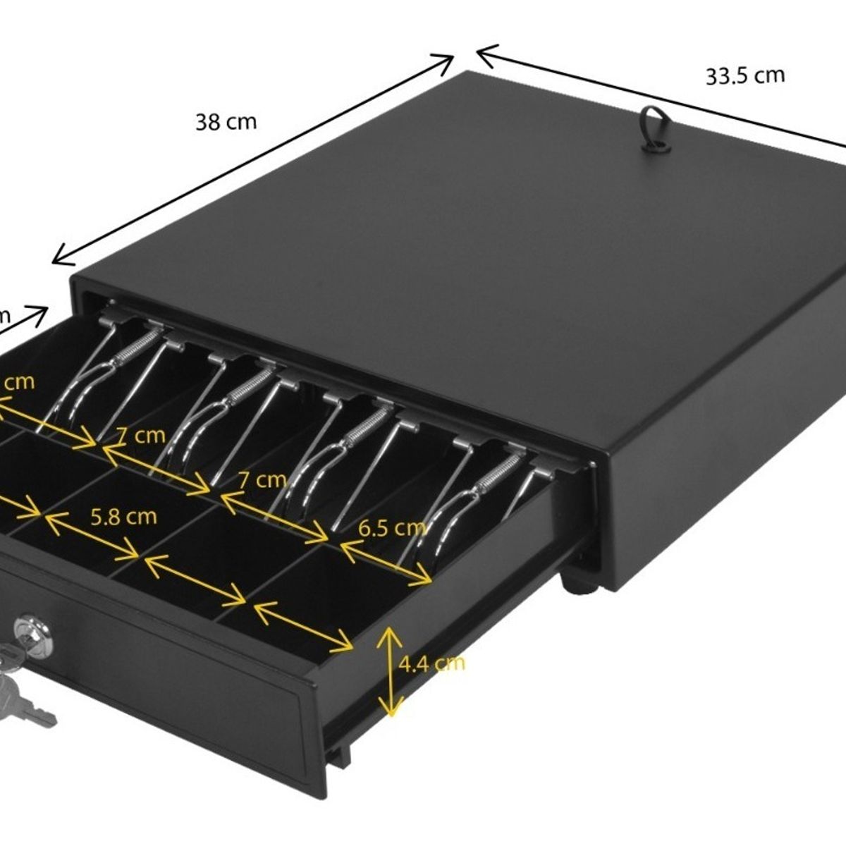 GUTSTARK - Cajon Monedero Rieles Metalico Calidad 4 Puestos Billetes 1.2v