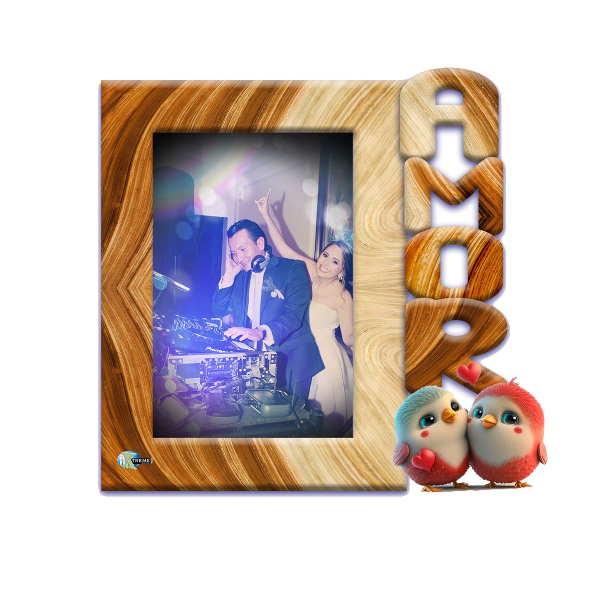 XTREME - Portarretrato Amor-A1 20m x 20cm Color Crema y Madera