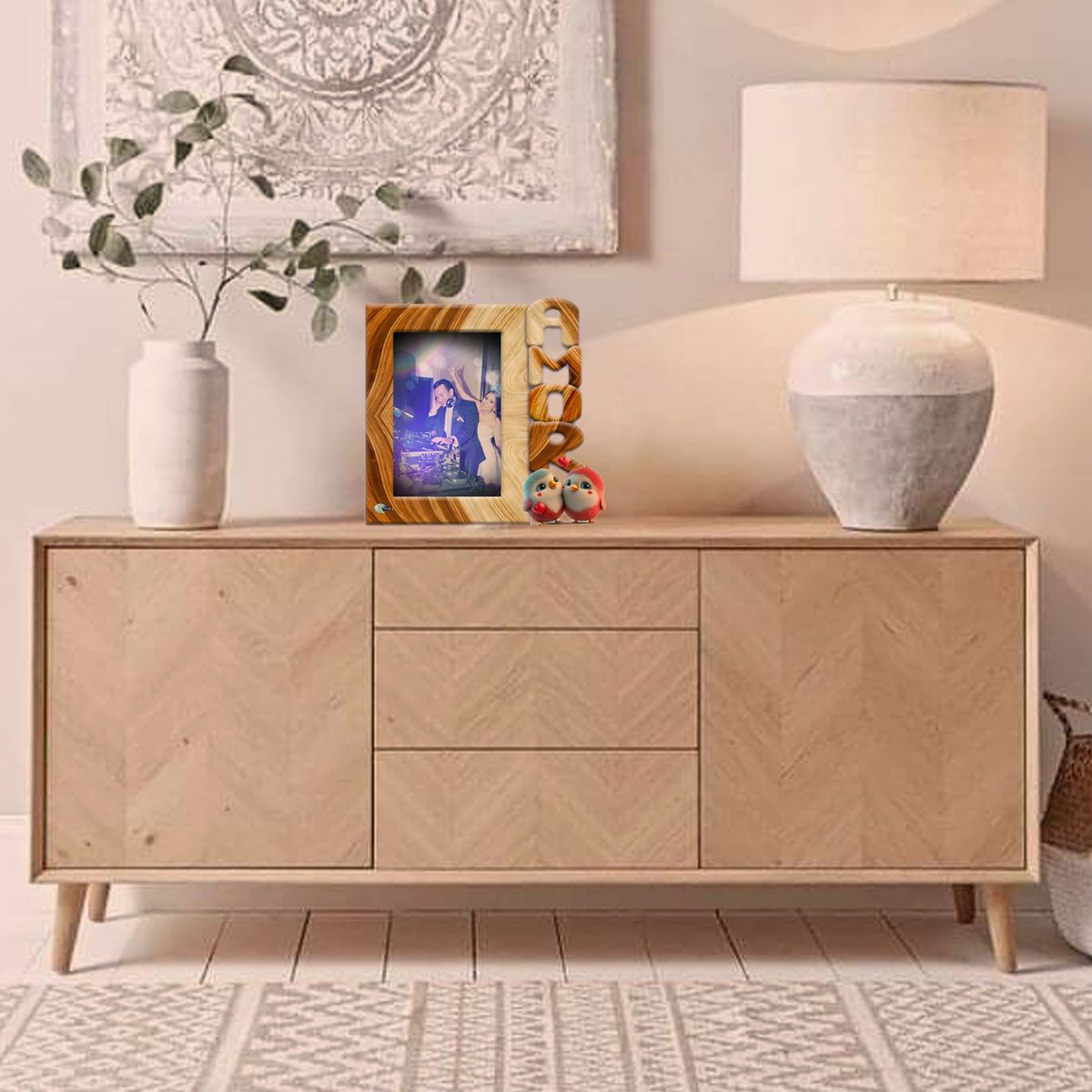 XTREME - Portarretrato Amor-A1 20m x 20cm Color Crema y Madera