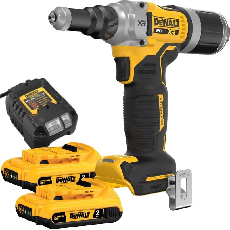 DEWALT - Remachadora 20v max 14+2 baterías 2ah+cargador