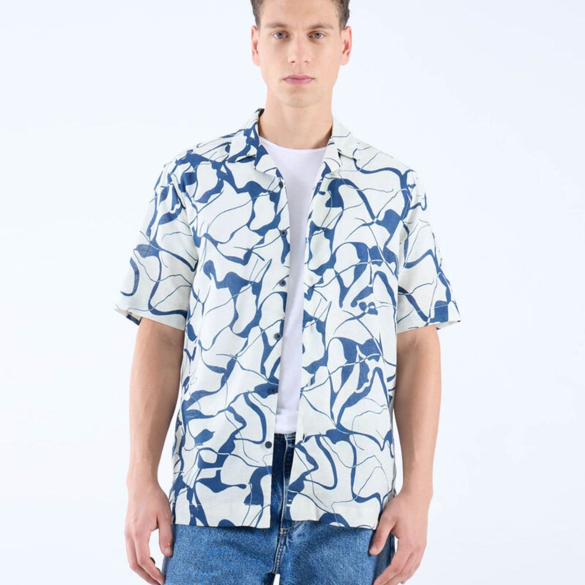 SEVEN SEVEN - Camisa De Hombre  Color Azul Marca Seven Seven #45012098