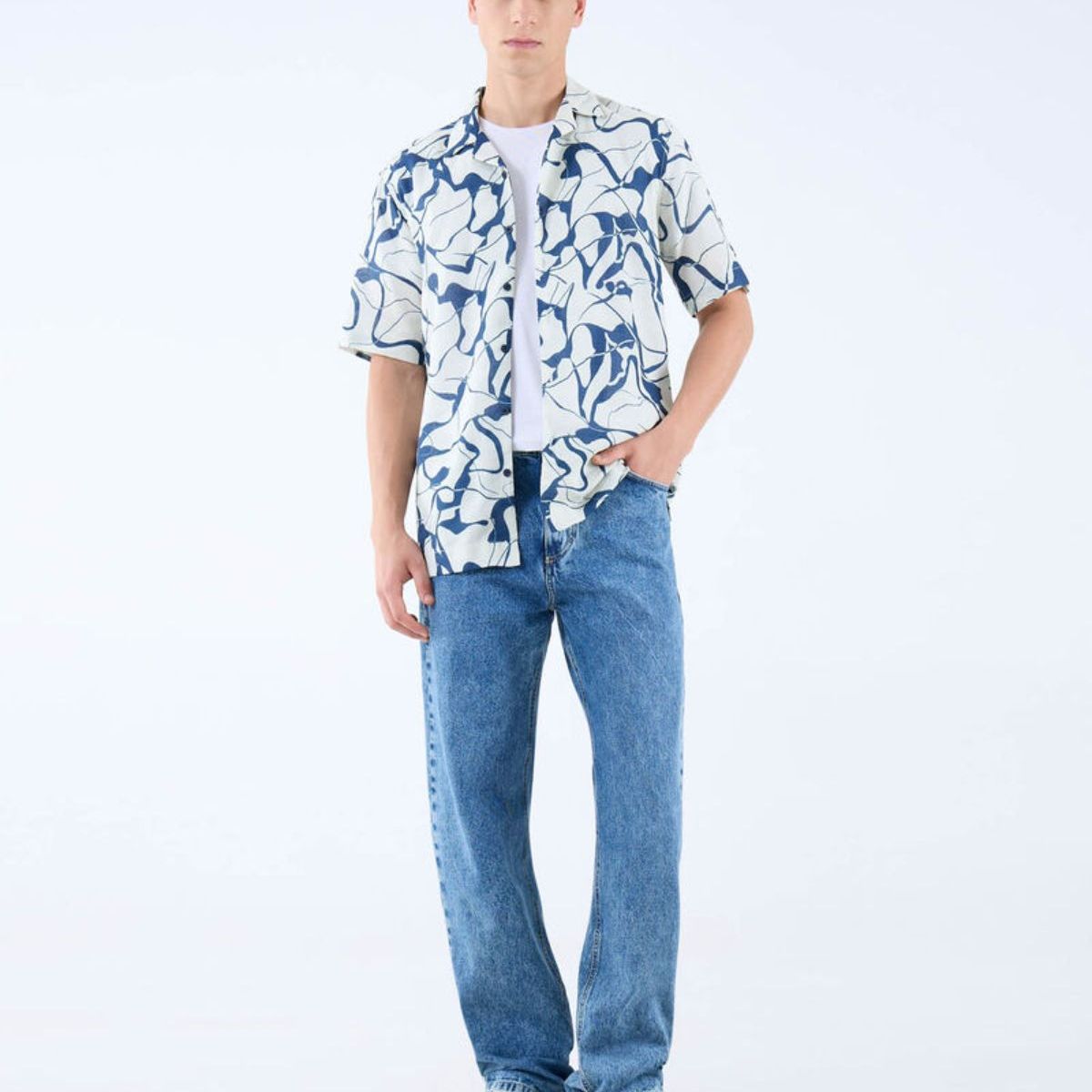 SEVEN SEVEN - Camisa De Hombre  Color Azul Marca Seven Seven #45012098