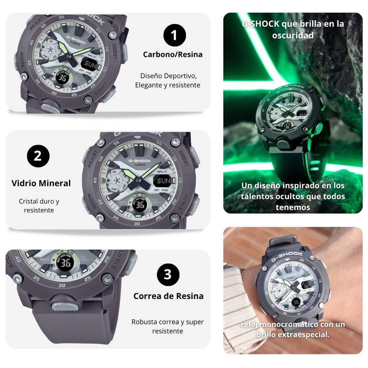 CASIO - Reloj G-SHOCK Modelo GA-2000HD-8A Diseño Deportivo