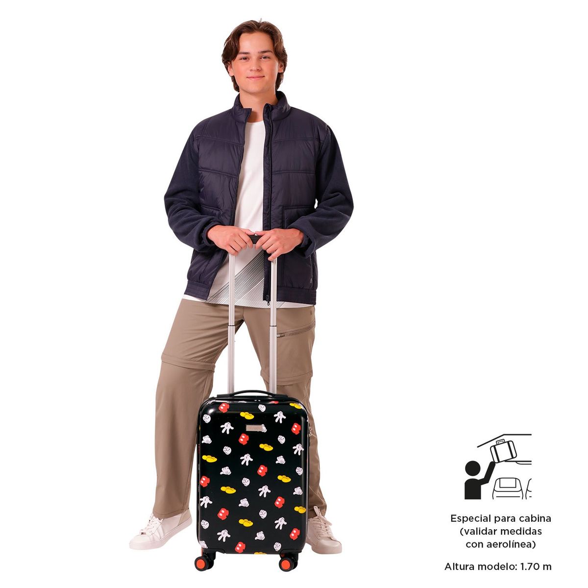 TOTTO - Maleta de viaje 360 Mickey Iconic color Negro