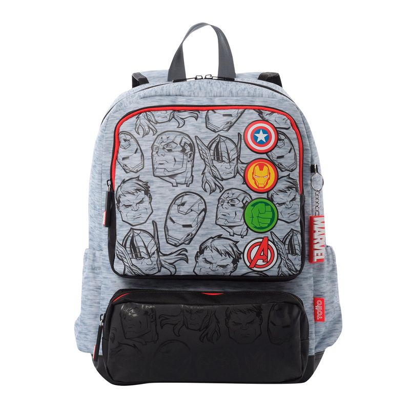 TOTTO - Morral para Niño Super Avengers Mediano Gris