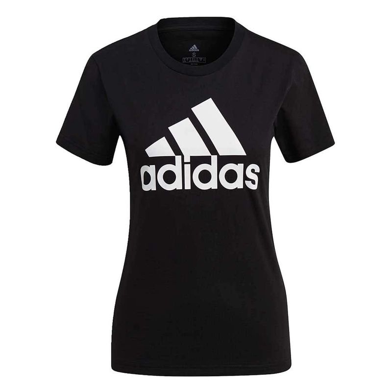 ADIDAS - Camiseta Adidas Negra Mujer Loungewear.