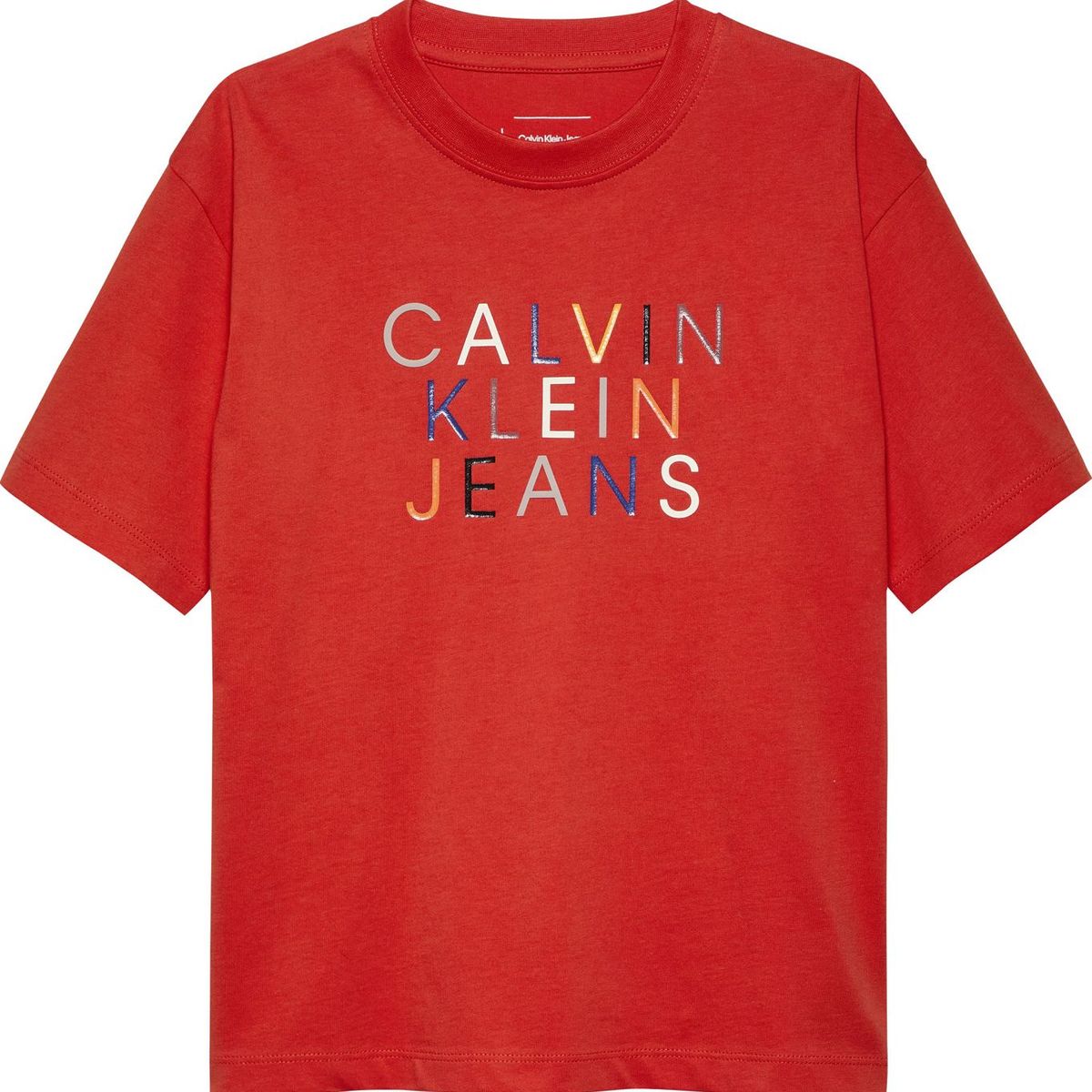 CALVIN KLEIN - Camiseta roja holgada con logo para niño Calvin Klein