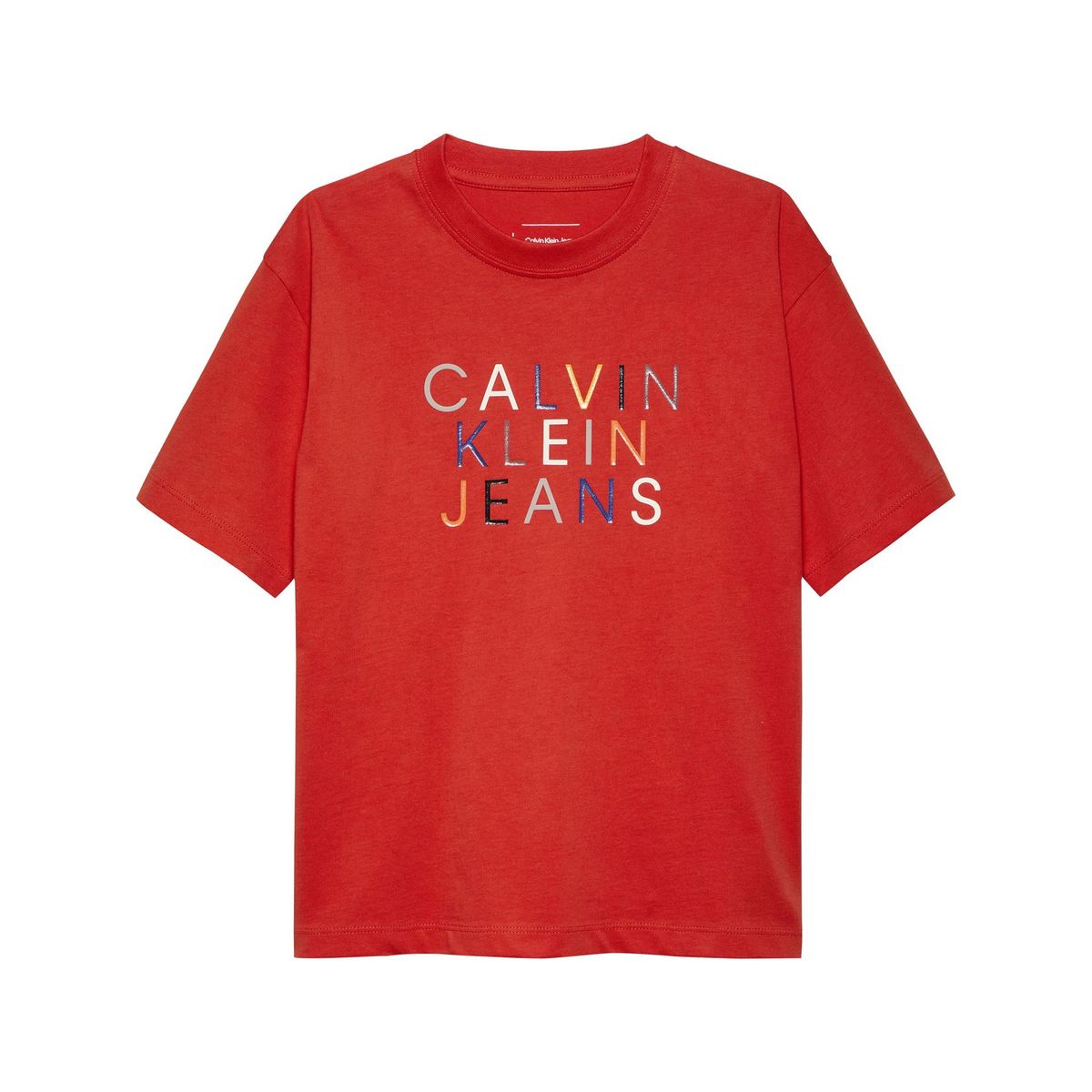 CALVIN KLEIN - Camiseta roja holgada con logo para niño Calvin Klein