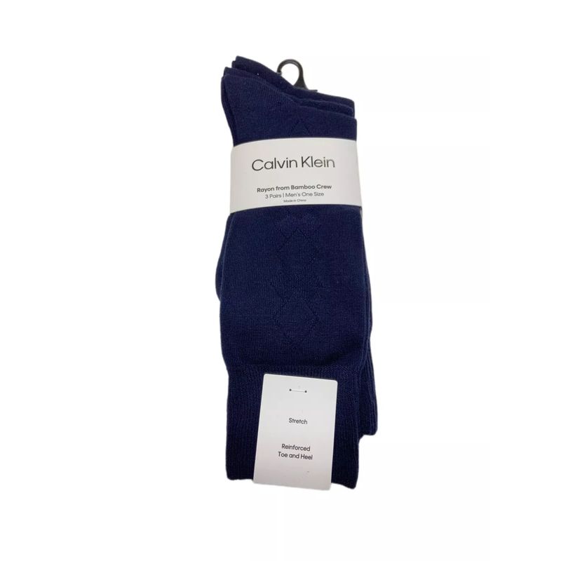 CALVIN KLEIN - Pack azul de 3 medias con textura bambú Calvin Klein