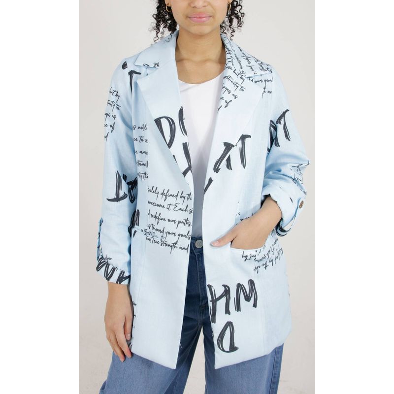 L Y H - Chaqueta Para Mujer Azul Marca L&H