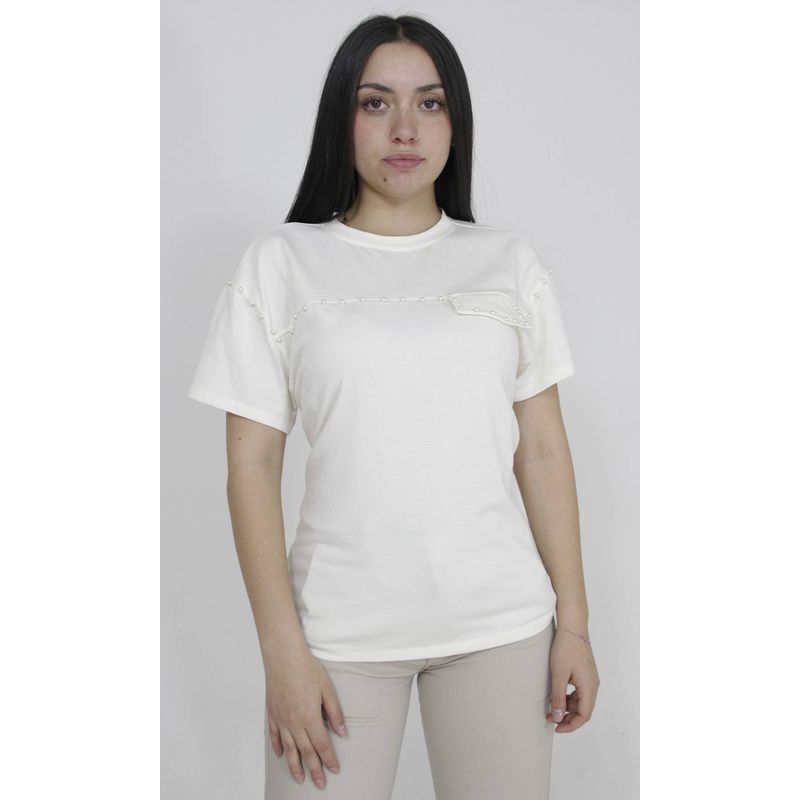L Y H - Camiseta Para Mujer Manga Corta Blanco Marca L&H