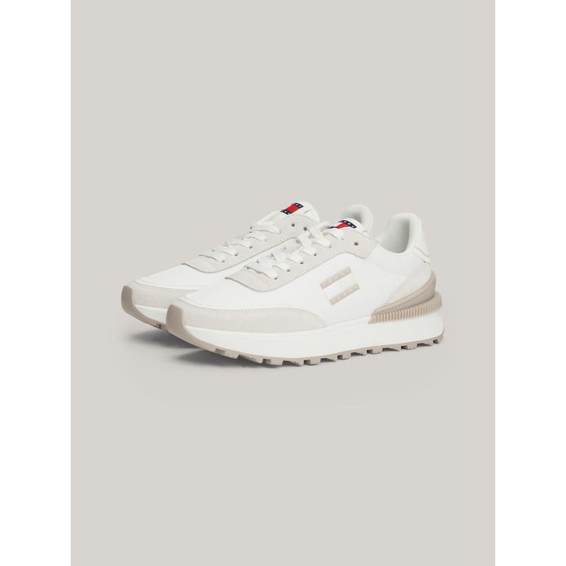 TOMMY HILFIGER - Tenis Blancos estilo running con suela dentada Tommy Hilfiger