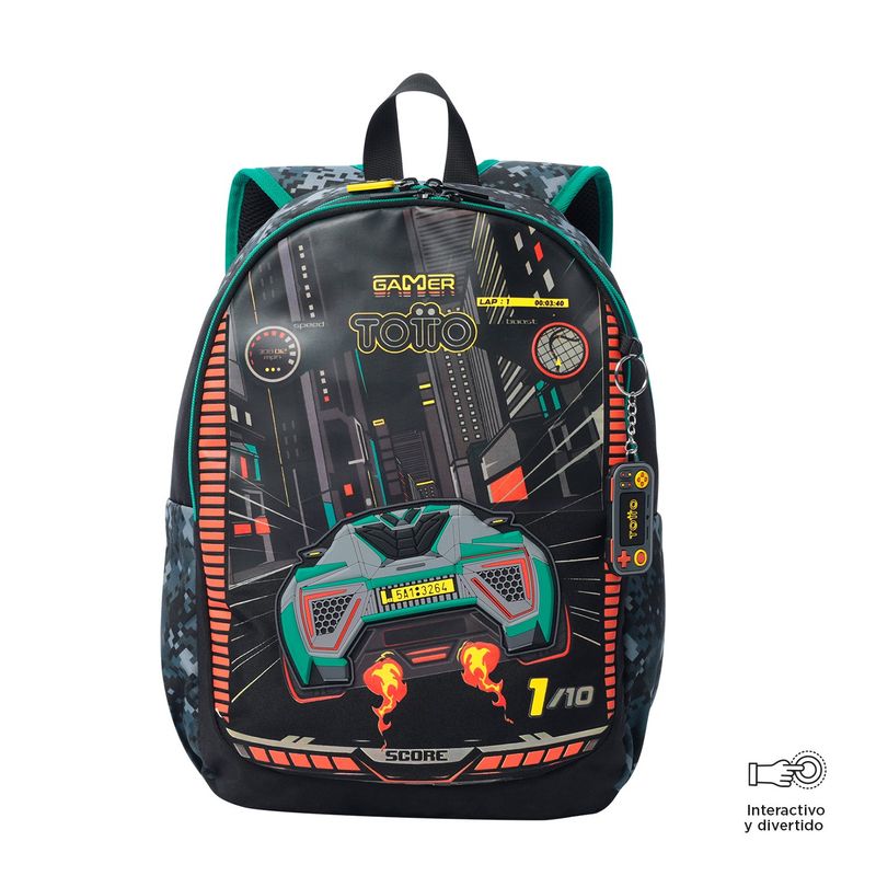 TOTTO - Morral para Niño Best Game Mediano Negro