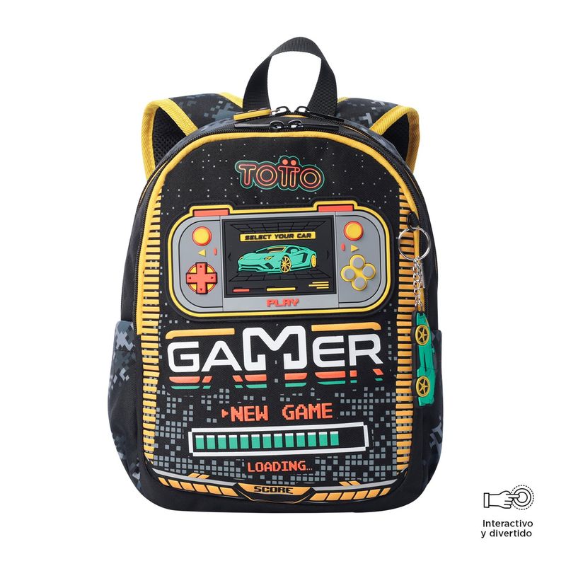 TOTTO - Morral para Niño Best Game Pequeño Negro