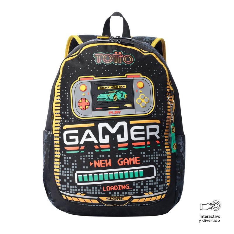 TOTTO - Morral para Niño Best Game Grande Negro