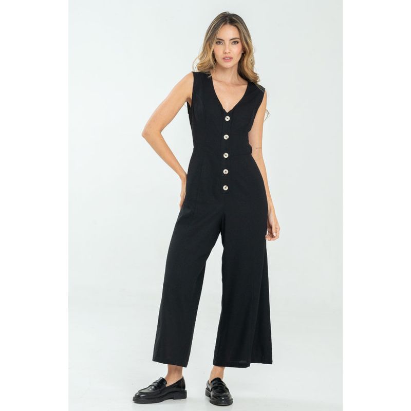 RAGGED - Enterizo largo shixian Negro Ragged