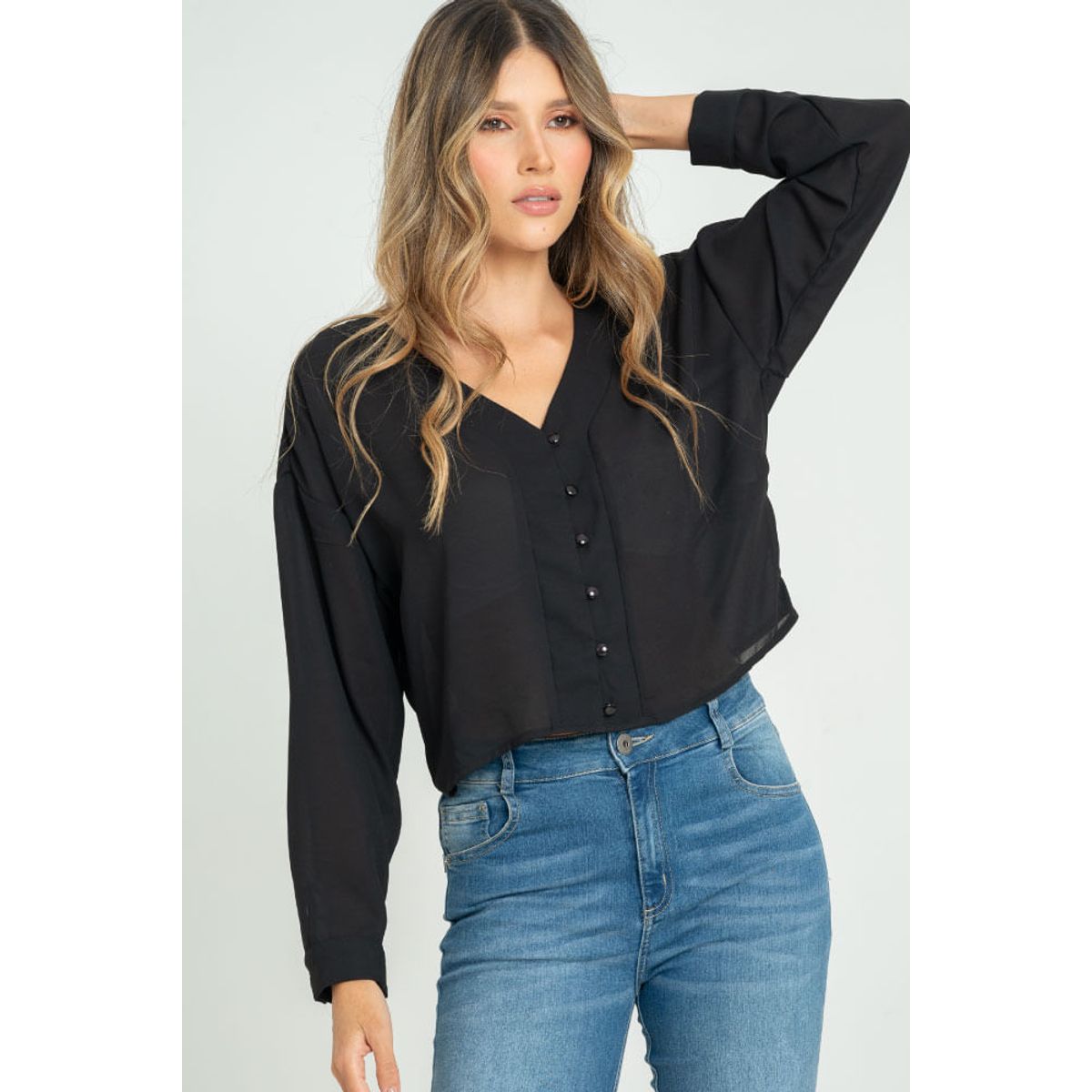 RAGGED - Blusa blahise Negro Ragged.