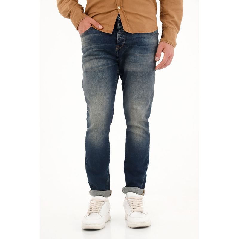 TENNIS - Jean Skinny de tiro medio azul para hombre