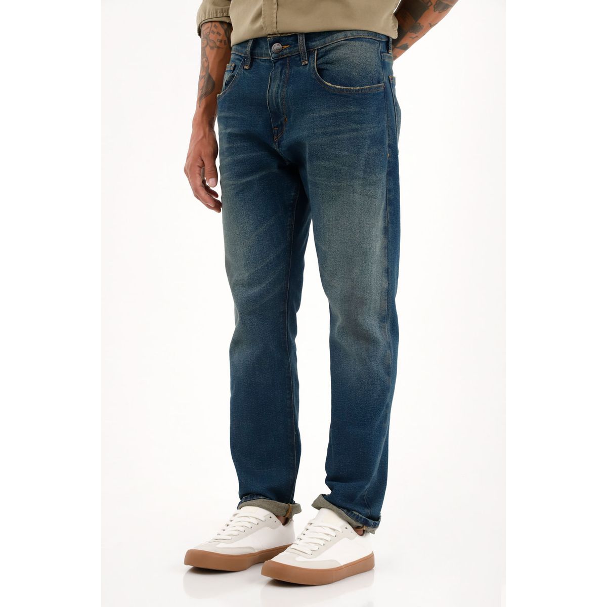 TENNIS - Jean Recto tiro medio azul para hombre