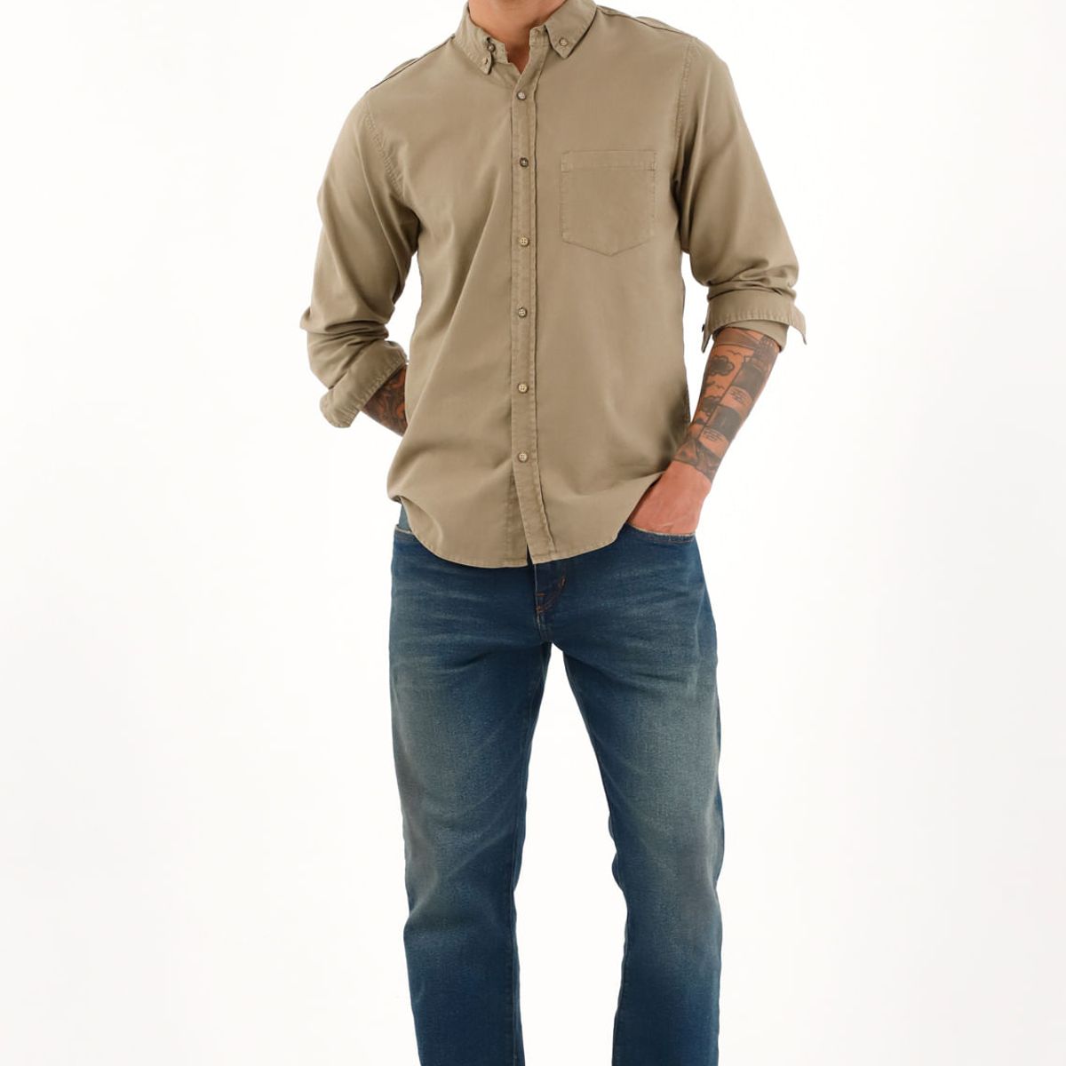 TENNIS - Jean Recto tiro medio azul para hombre