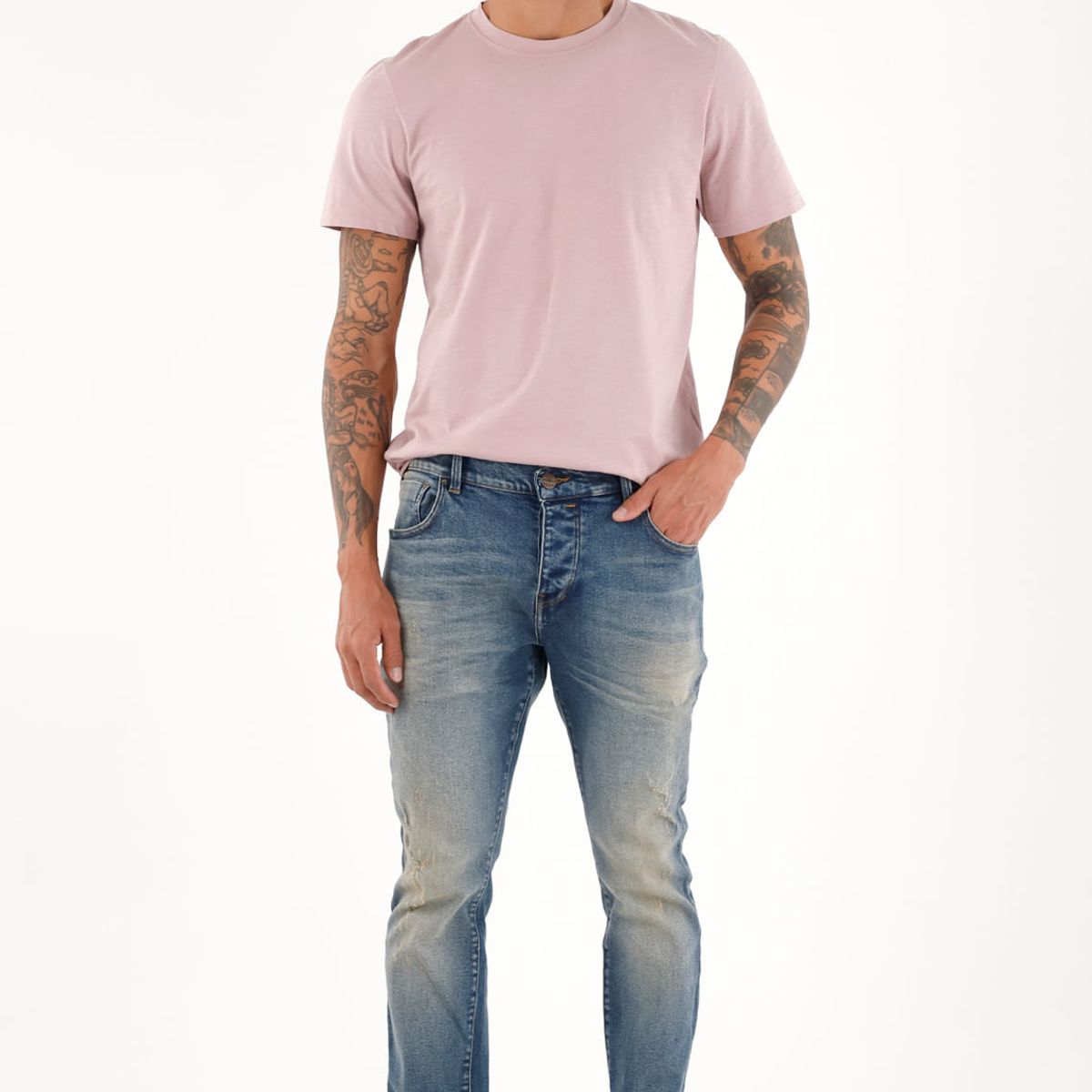 TENNIS - Jean Skinny tiro medio azul para hombre