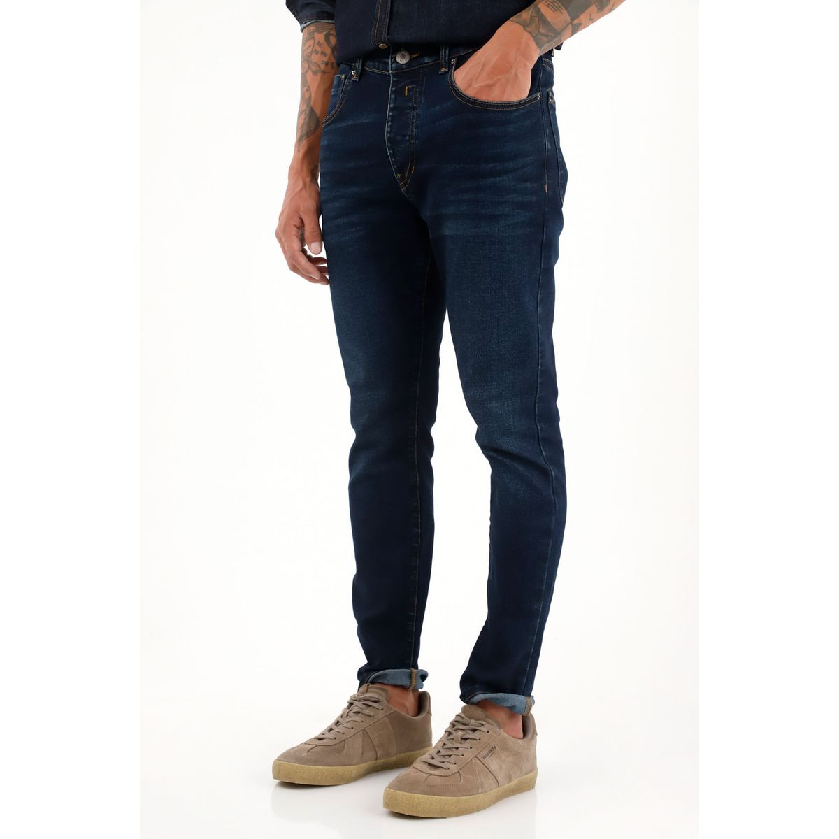TENNIS - Jean Super Skinny azul oscuro tiro medio para hombre