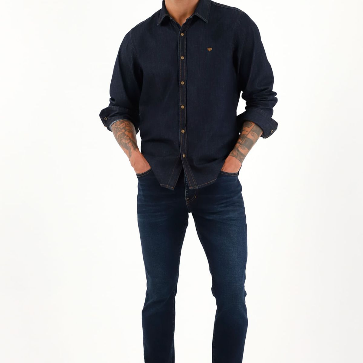 TENNIS - Jean Super Skinny azul oscuro tiro medio para hombre