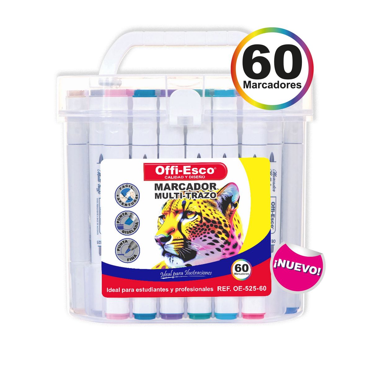 OFFI ESCO - Estuche Marcadores X 60 Unidades Ref Oe-525-60 Offiesco