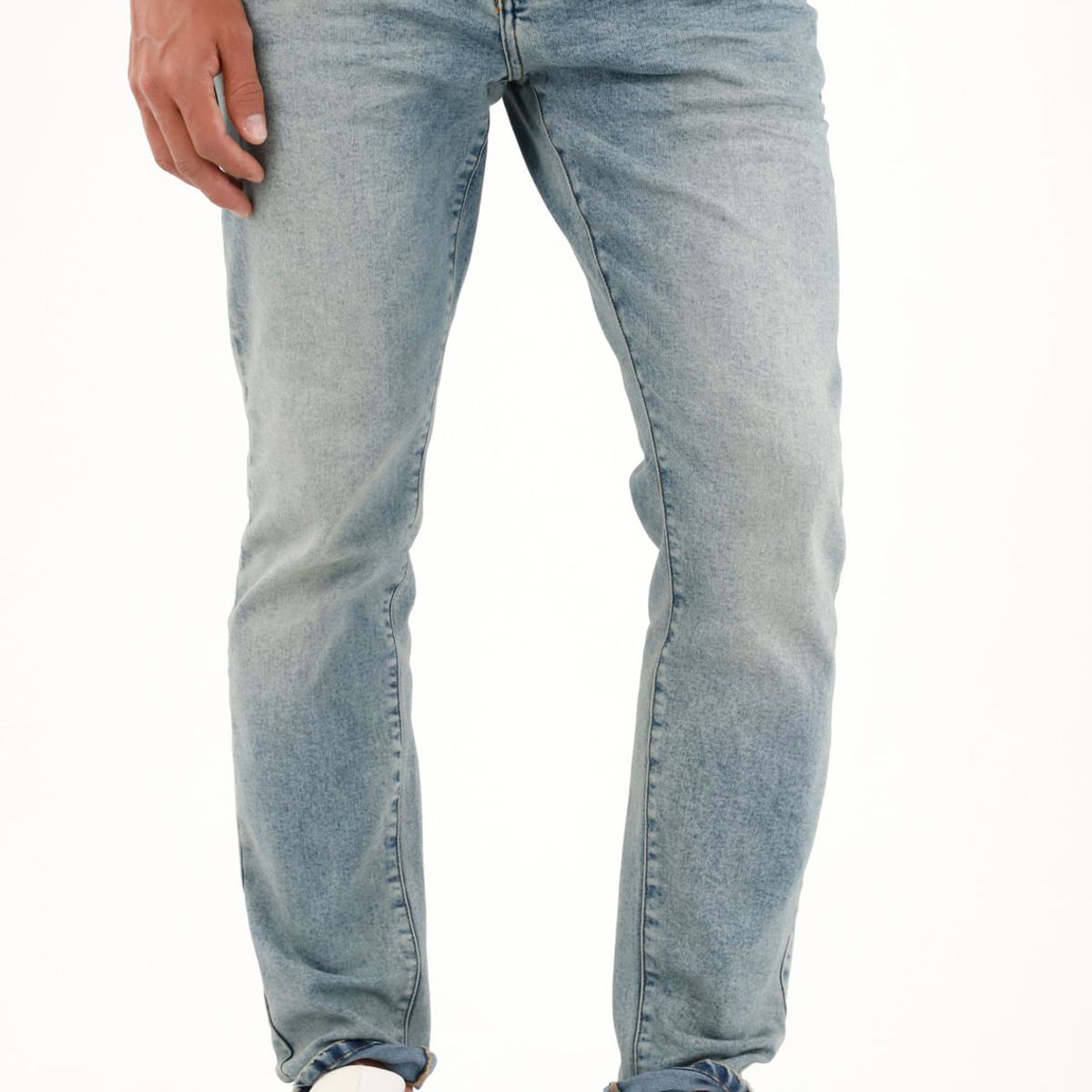 TENNIS - Jean Super Skinny tiro medio con arrugas 3D para hombre