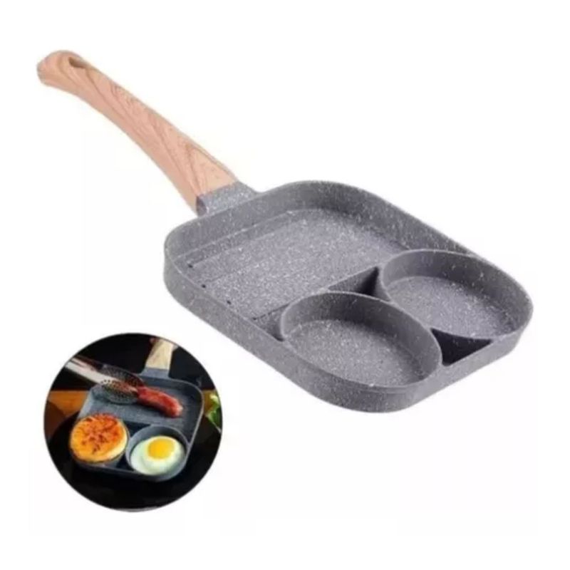 GENERICO - Sarten 3 Compartimientos Divisiones Huevos Pancakes Desayuno