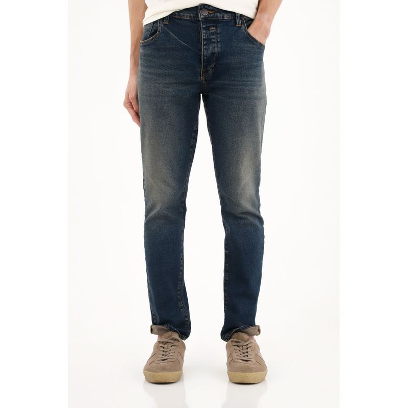 TENNIS - Jean Skinny azul oscuro tiro medio para hombre