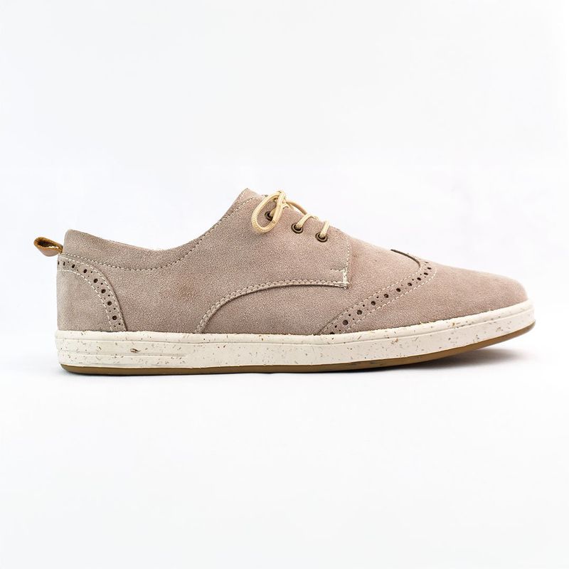 GENERICO - Tenis To Brogues en cuero carnaza color Beige