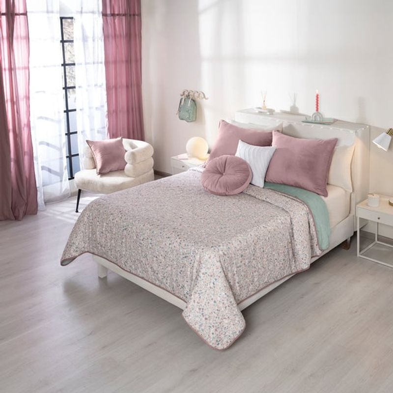 VIANNEY - Cubrelecho Novo Terrazzo Talla Doble Ultra Ligero Dos Vistas - Vianney