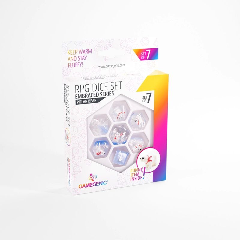 ASMODEE - Set X7 Dados De Rol En Resina Polar Bear