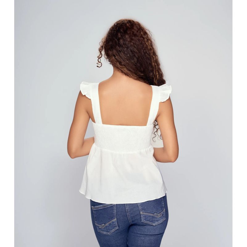 UNSER - Blusa Unicolor En Tiras Con Alforzas Unser